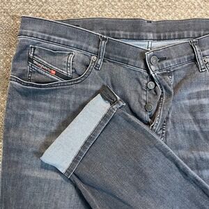 Diesel D-Fining Tapered Jeans Mens 38X34 069SU Stretch Black Denim Selvedge